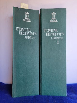 Item #055351 International Directory of Arts Vol 1 & 2 13. Editio 1977/78. Art Address
