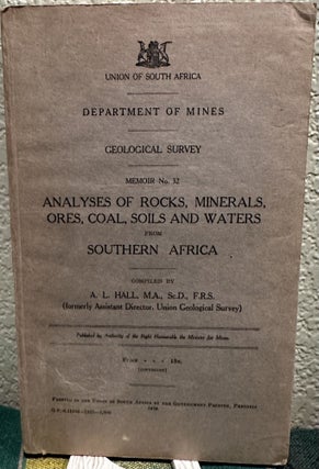 Item #16043 Union of South Africa Department of Mines Geological Survey Memoir No. 32. Analyses...