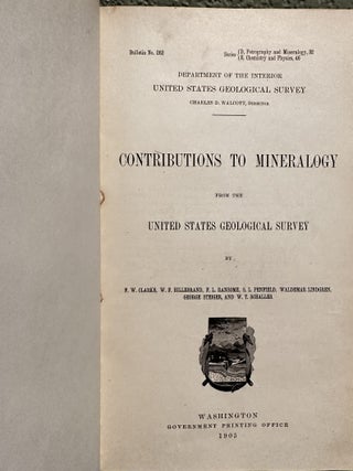 Contributions to Mineralogy From the United States Geological Survey