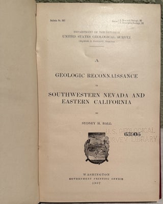 A Geologic Reconnaissance in Southwestern Nevada and Eastern California