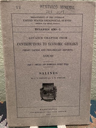 Item #18788 Advance Chapter from Contributions to Economic Geology (Short Papers and Preliminary...