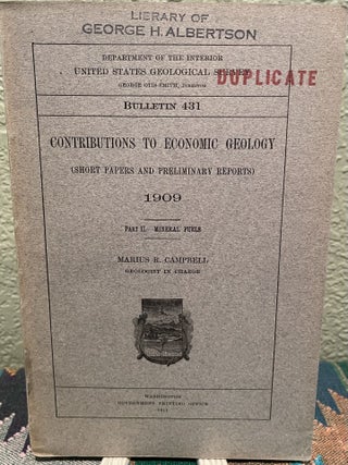 Item #18789 Contributions to Economic Geology 1909 Part II -- Mineral Fuels Short Papers and...