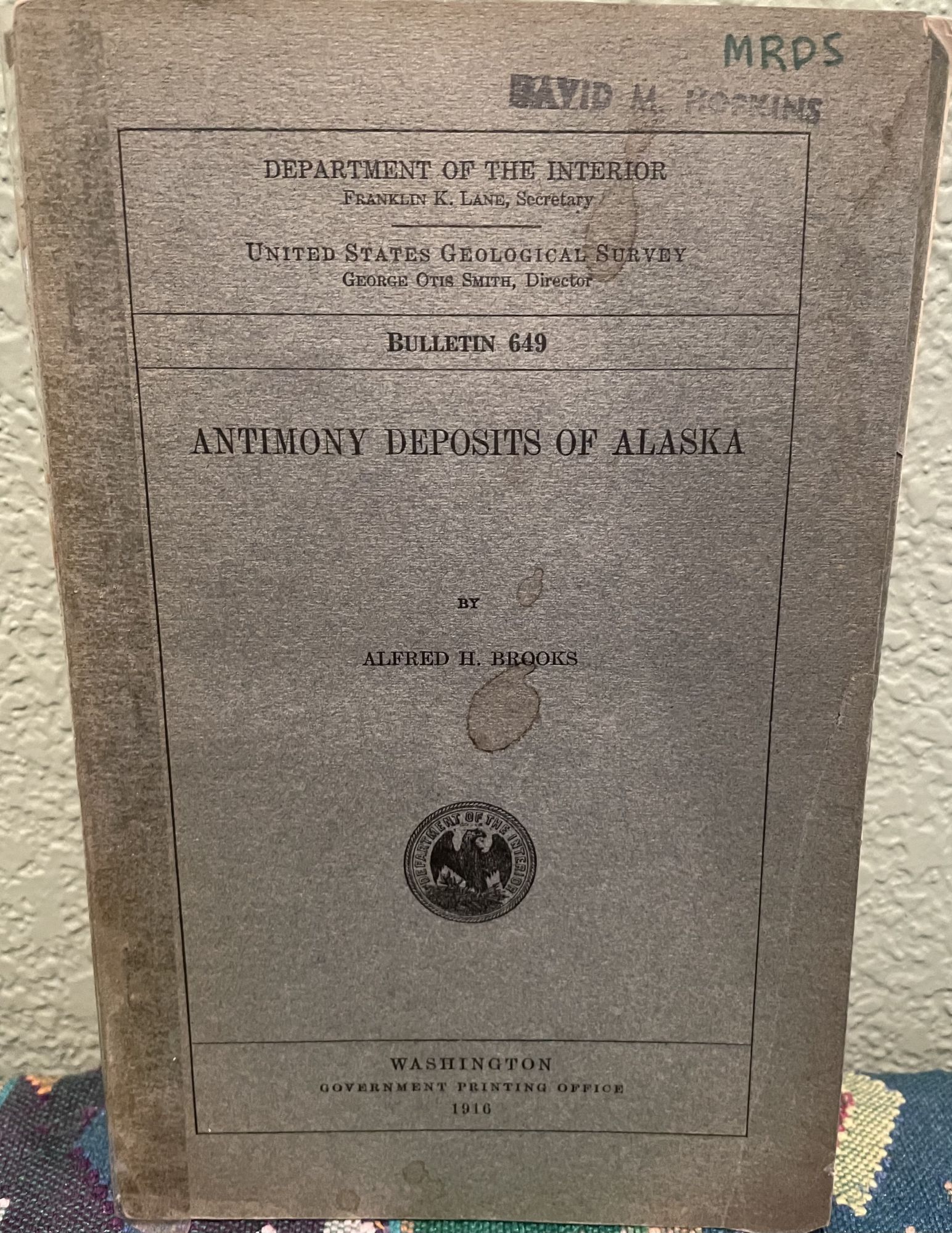 Antimony Deposits of Alaska. A. H. Brooks.