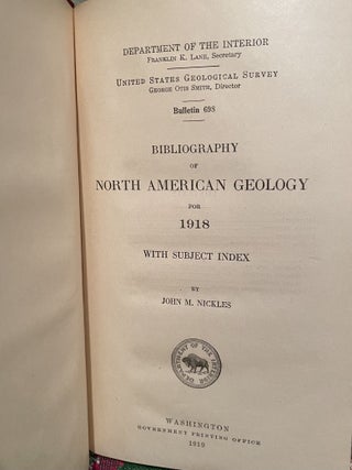 Bibliography of North American Geology for 1918 with Subject Index