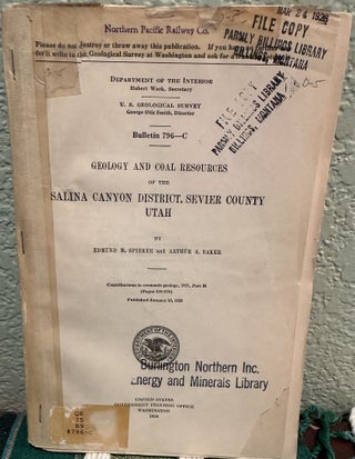 Item #19004 Geology and Coal Resources of the Salina Canyon District, Sevier County Utah...