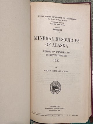 Mineral Resources of Alaska Report on Progress of Investigations in 1927
