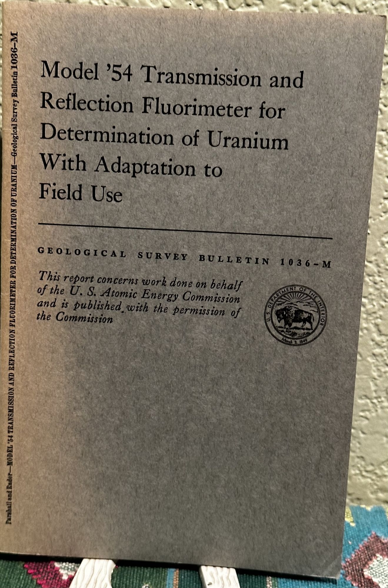 Model '54 Transmission and Reflection Fluorimeter for Determination of Uranium With. ERNEST E. PARSHALL AND LEWIS F. RADER JR.