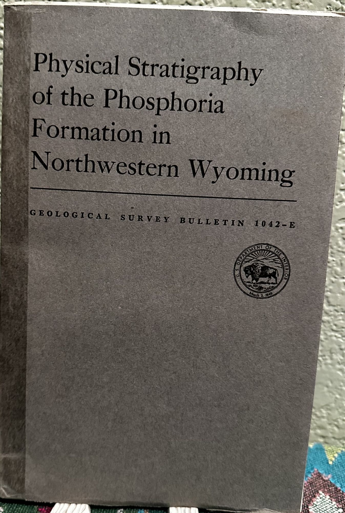 Physical stratigraphy of the Phosphoria formation in northwestern Wyoming. Richard P. Sheldon.
