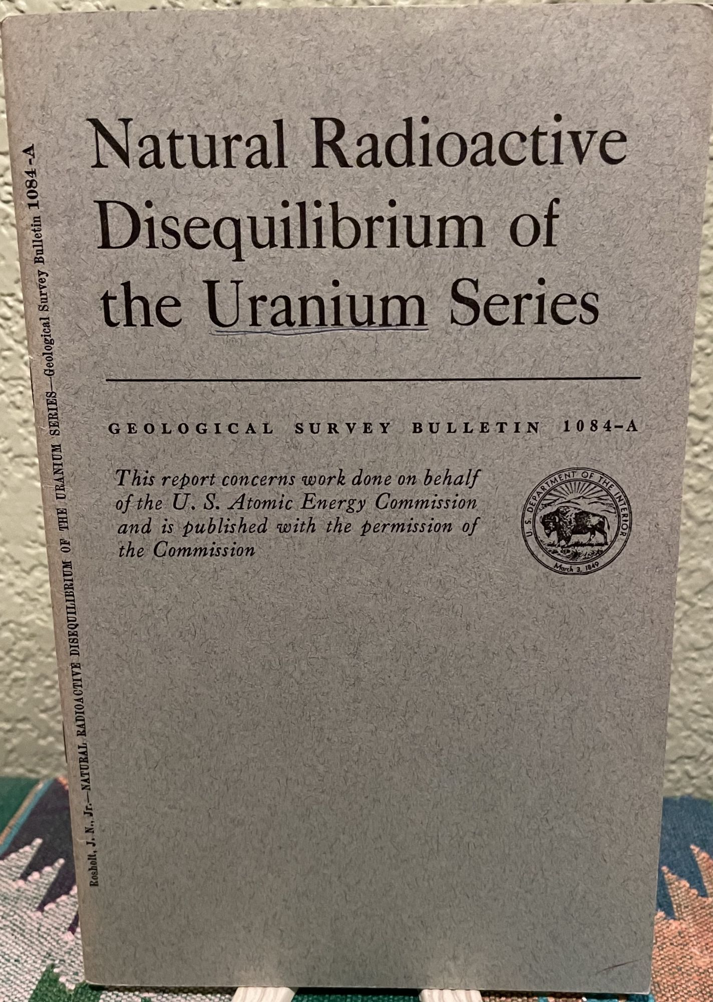 Natural radioactive disequilibrium of the uranium series. Jz. N. Jr Rosholt.