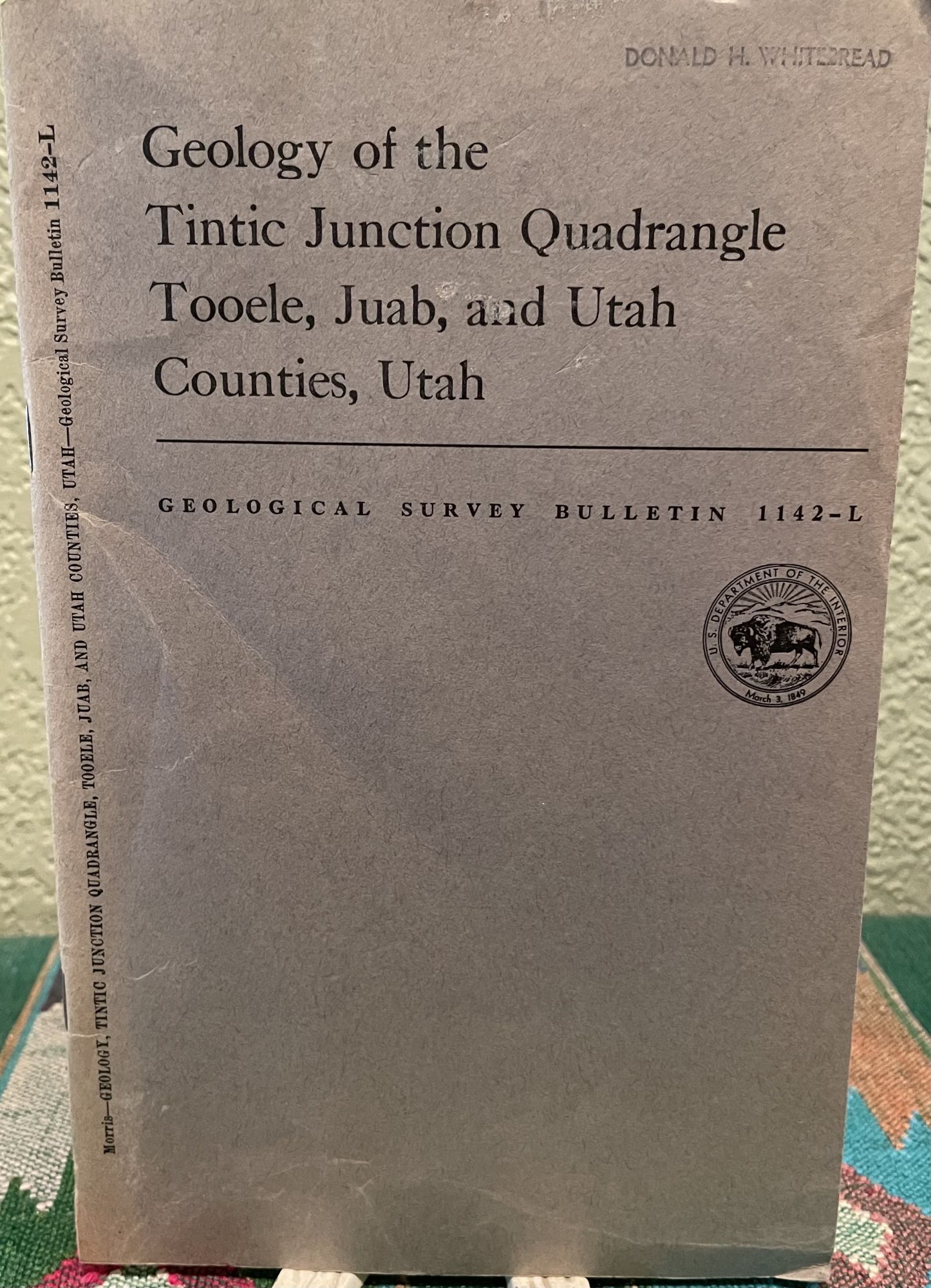 Geology of the Tintic Junction quadrangle, Tooele, Juab, and Utah Counties, Utah. H. T. Morris.