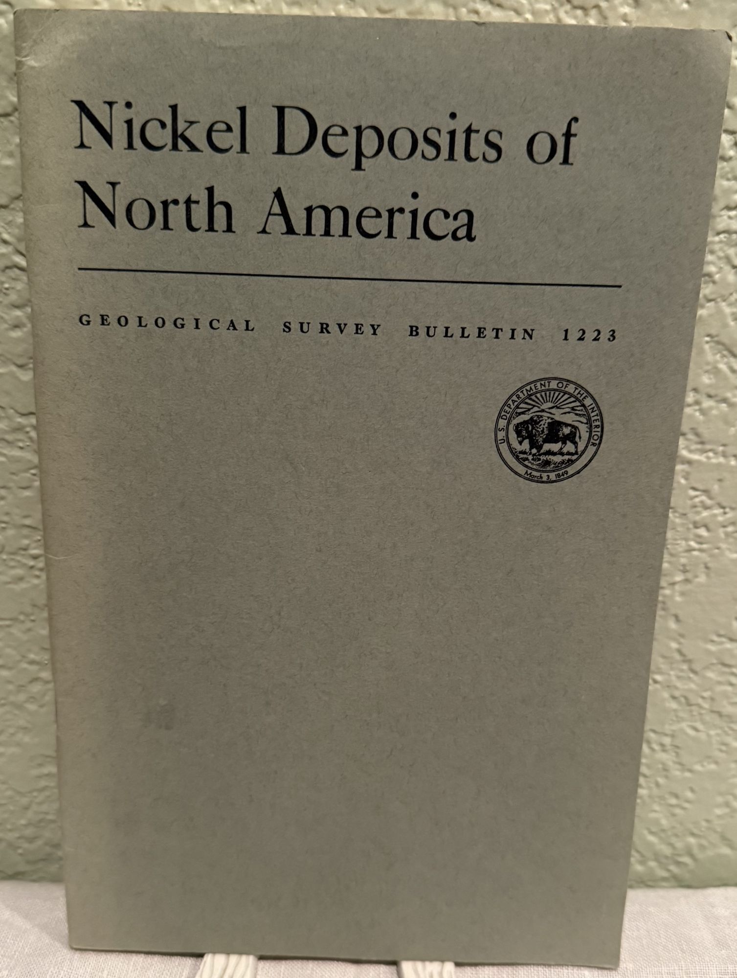 Nickel Deposits of North America. H. R. Cornwall.
