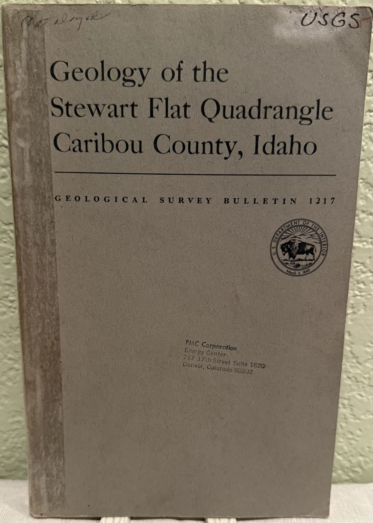 Geology of the Stewart Flat quadrangle, Caribou County, Idaho. Kathleen M. Montgomery.