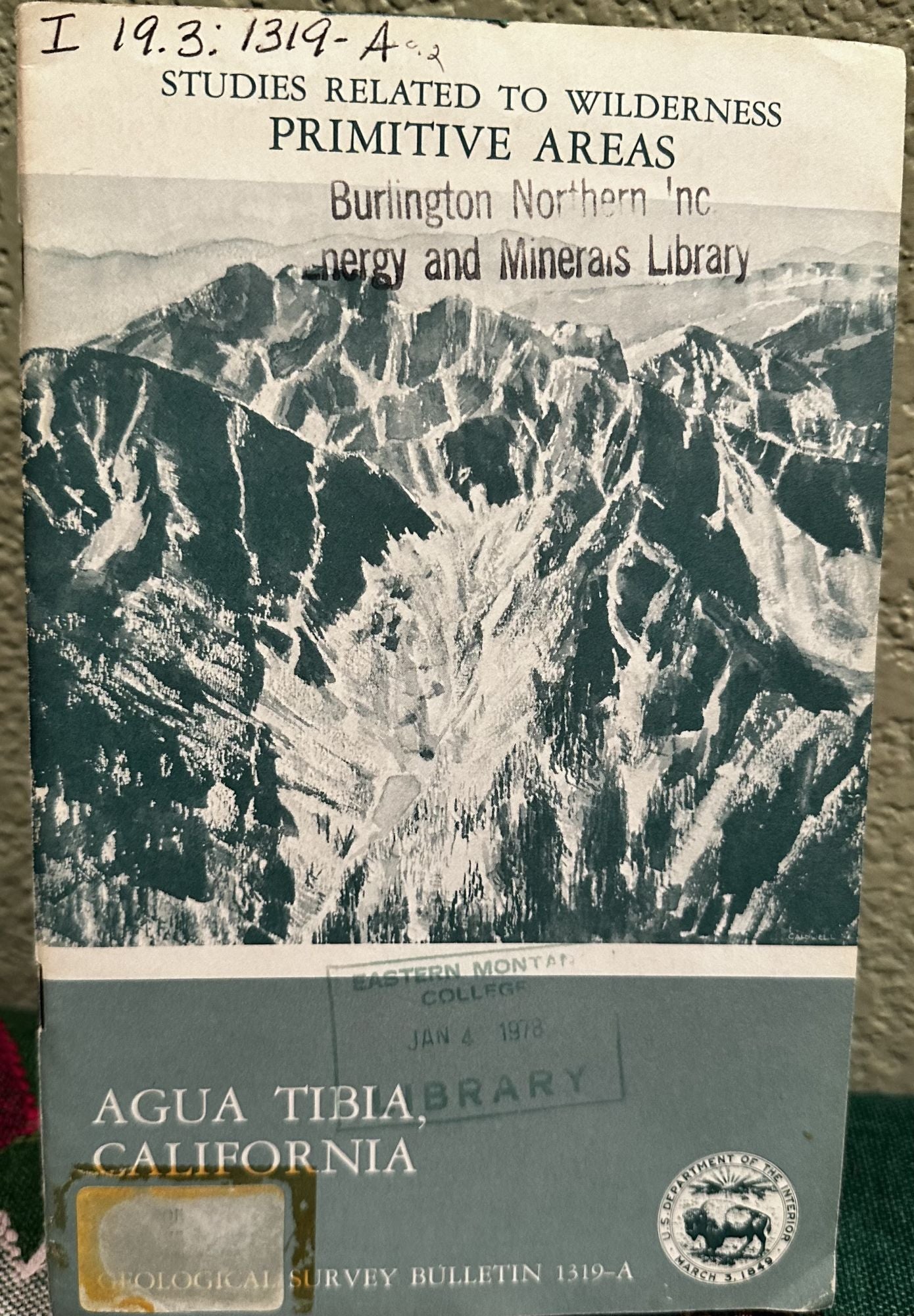 Mineral Resources of the Agua Tibia Primitive Area, California. W. P. Irwin.