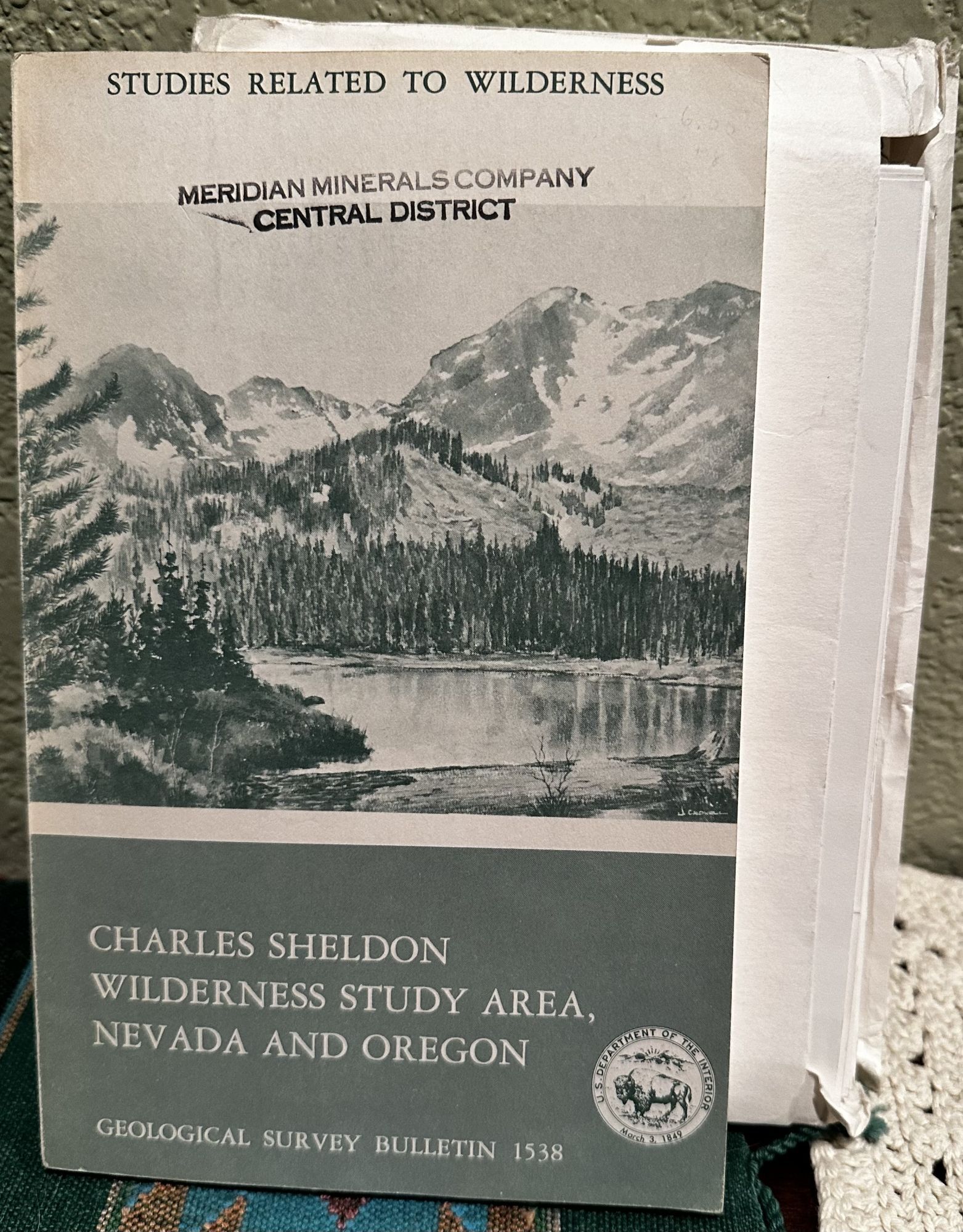 Mineral Resources of the Charles Sheldon Wilderness Study Area, Humboldt and Washoe Counties, U. S. Geological Survey.