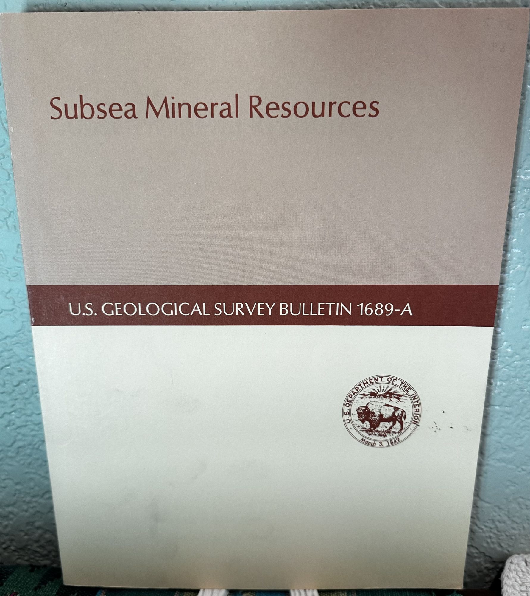 Subsea Mineral Resources. V. E McKelvey.