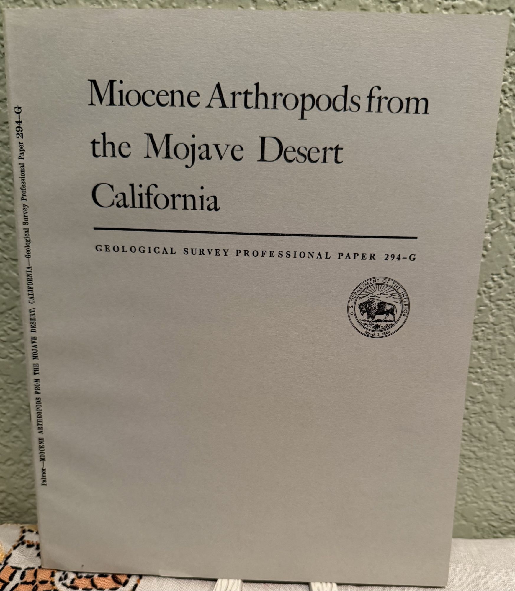 Miocene arthropods from the Mojave Desert, California. Allison R. Palmer.