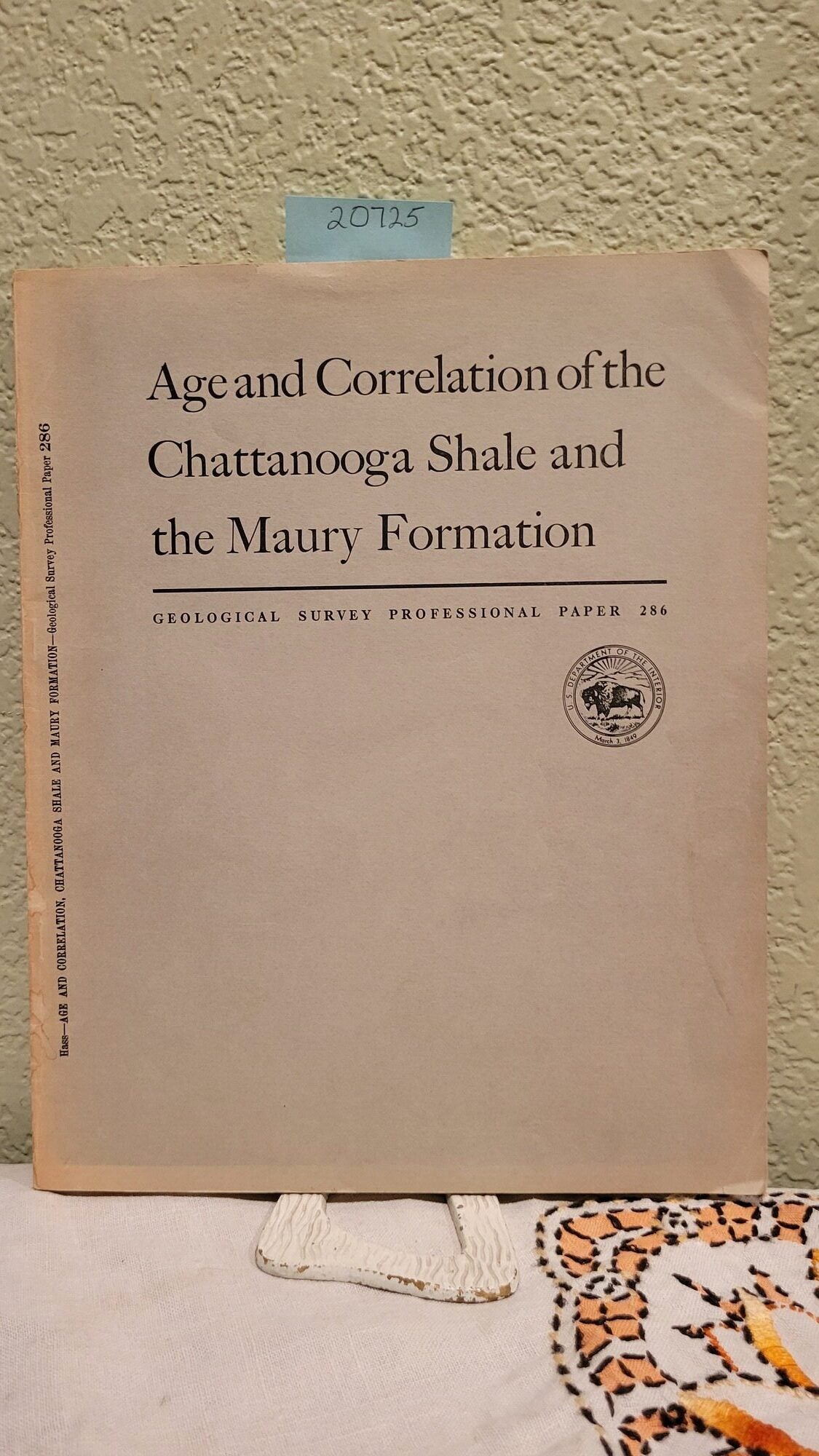 Age and Correlation of the Chattanooga Shale and the Maury Formation. Hass WH.