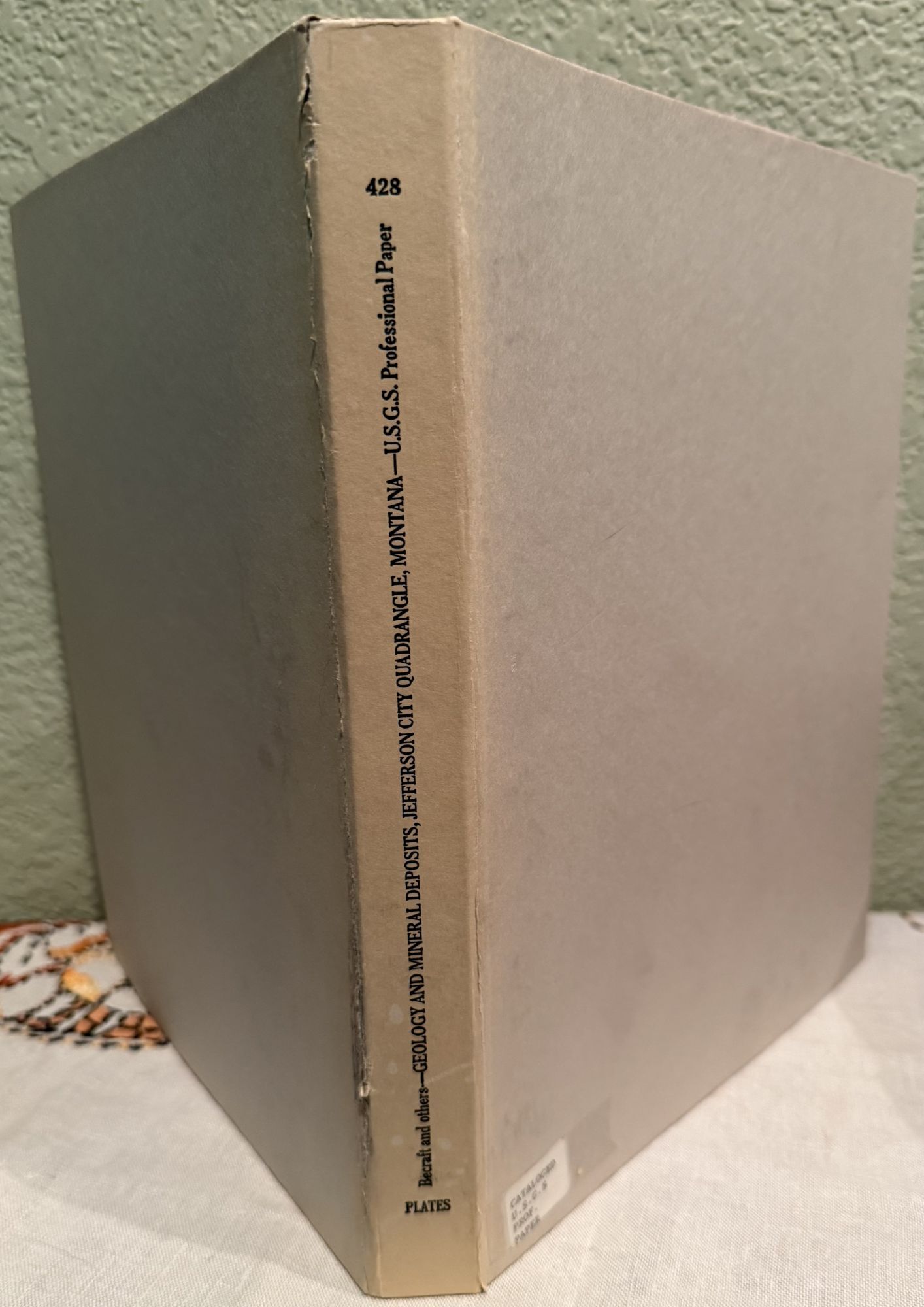 Geology and mineral deposits of the Jefferson City quadrangle, Jefferson and Lewis and Clark. George E. Becraft.