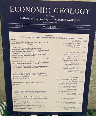 Item #24898 A Special Issue Devoted to Current Research on Mineral Deposits of Europe. D. Ed Rickard