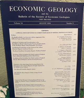 Item #24901 A Special Issue Devoted to Current Research on Mineral Deposits of Europe. D. Ed Rickard