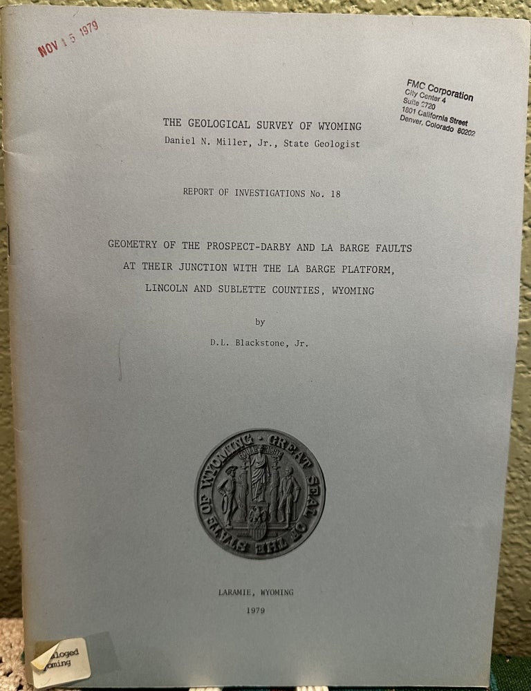 Item #25186 Geometry of the Prospect-Darby and La Barge faults at their junction with the La Barge platform, Lincoln and Sublette Counties, Wyoming. D. L. Blackstone.