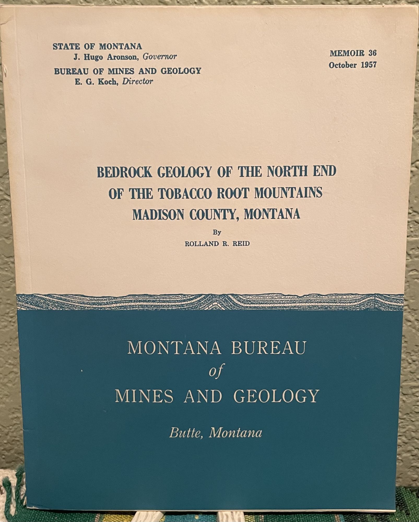 Bedrock geology of the north end of the Tobacco Root Moutains, Madison County, Montana. Rolland R. Reid.