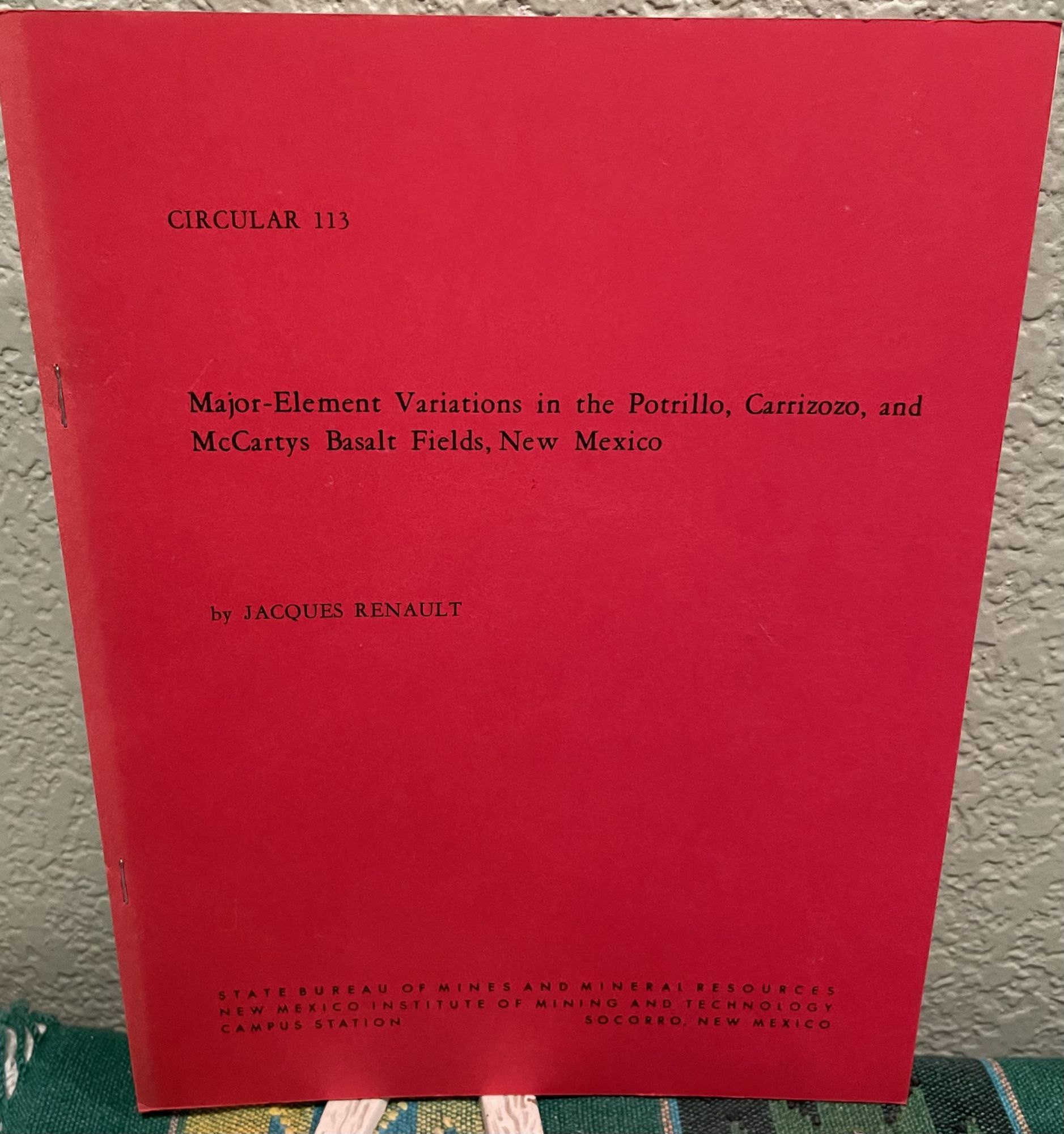 Major-element variations in the Potrillo, Carrizozo, and McCartys basalt fields, New Mexico. Jacques Renault.