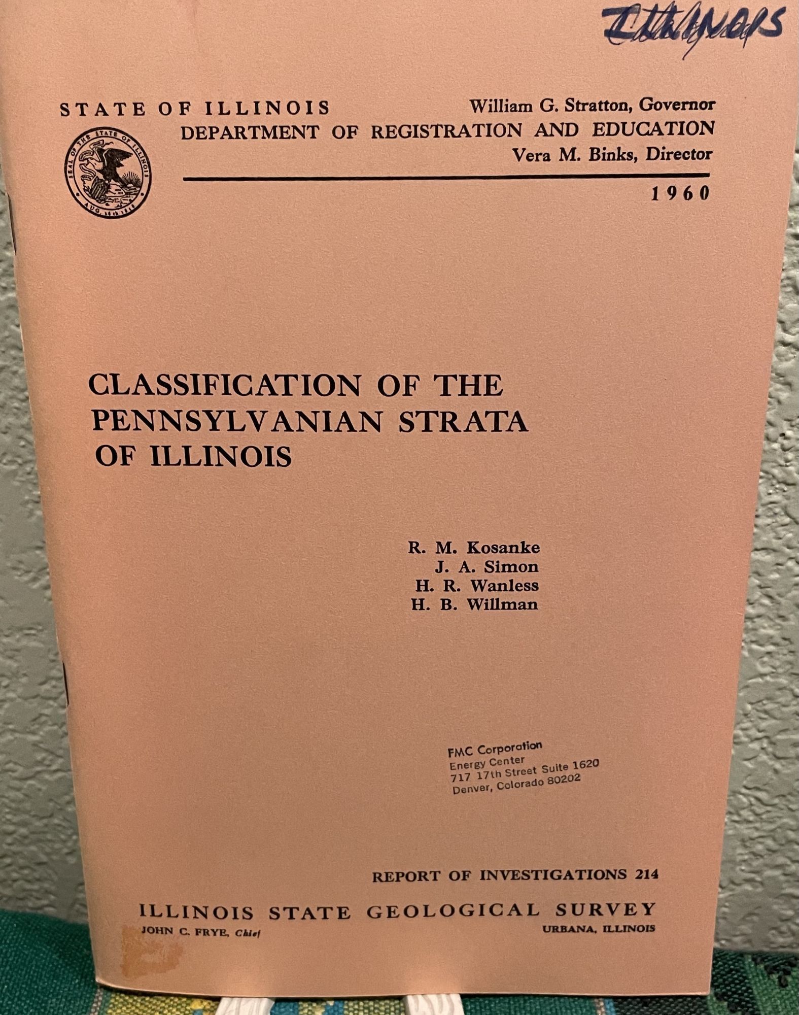 Classification of the Pennsylvanian Strata of Illinois. R. M. Kosanke.