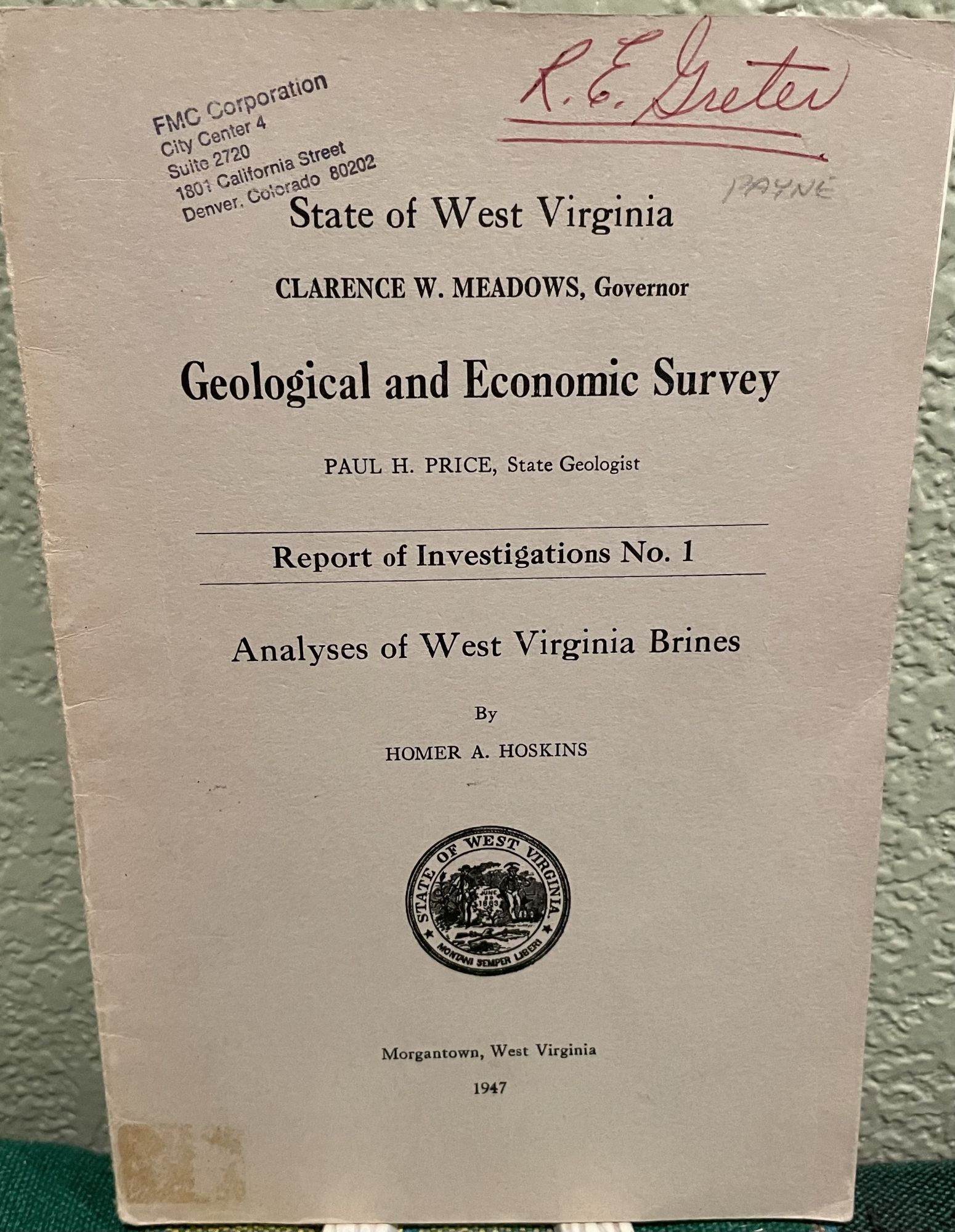Analyses of West Virginia Brines. H. A. Hoskins.