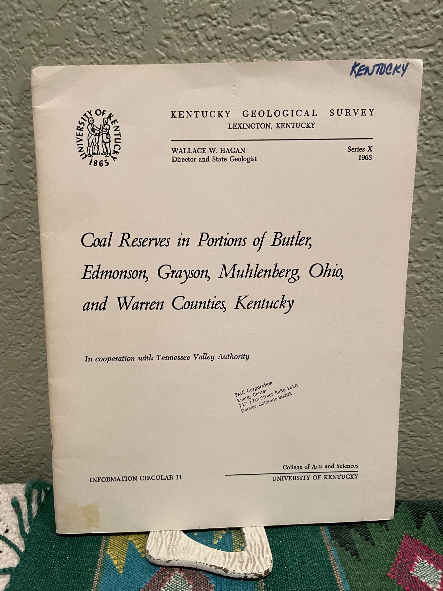 Coal reserves in portions of Butler, Edmonson, Grayson, Muhlenberg, Ohio, and Warren Counties, A. T. Mullins.