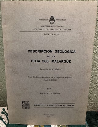 Item #26677 Descripción Geológica de la Hoja 28b, Malargüe Provincia de Mendoza. Raul N....