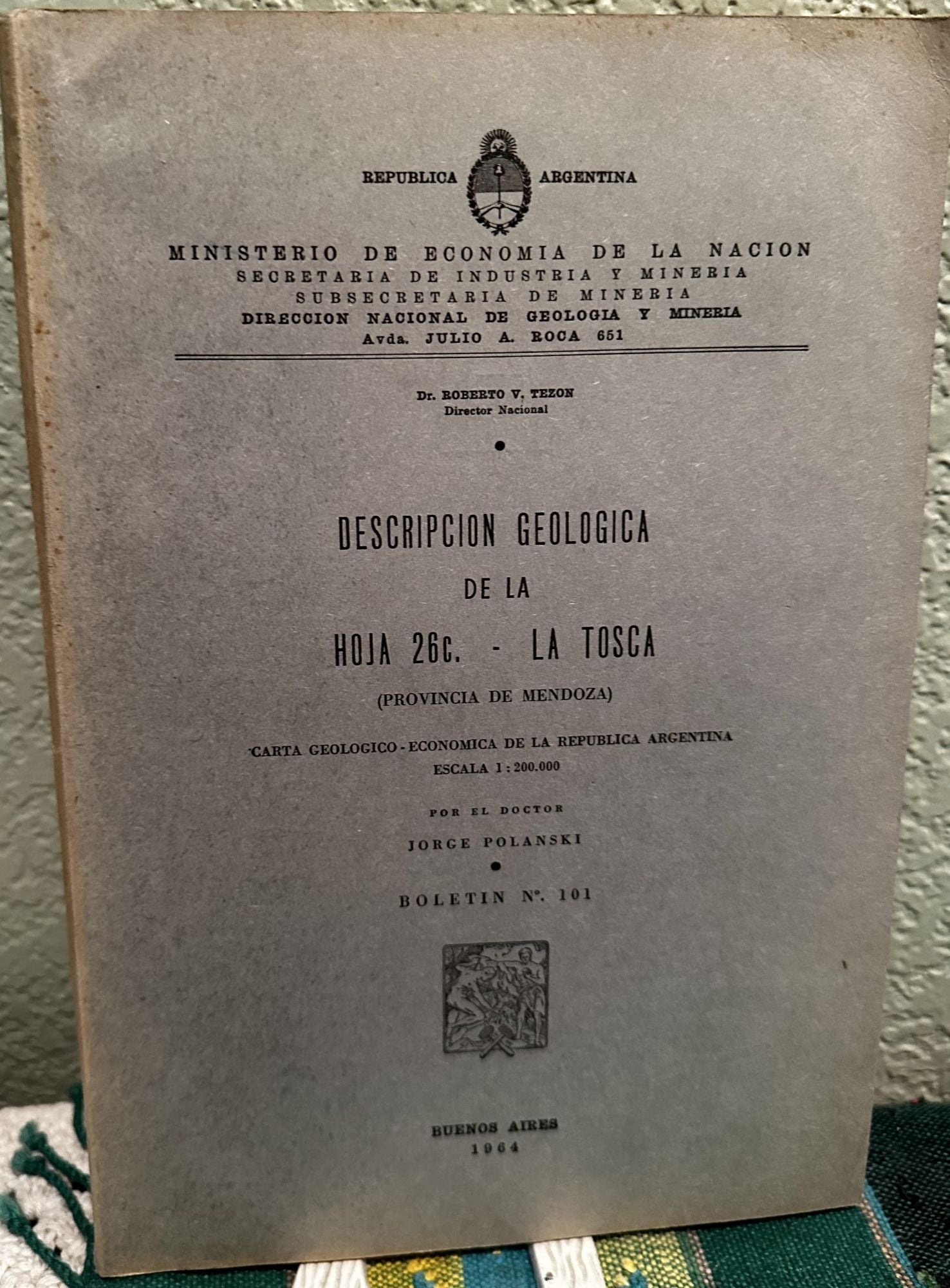 Descripcion Geologica De La Hoja 26c, La Tosca Provincia De Mendoza. Jorge Polanski.