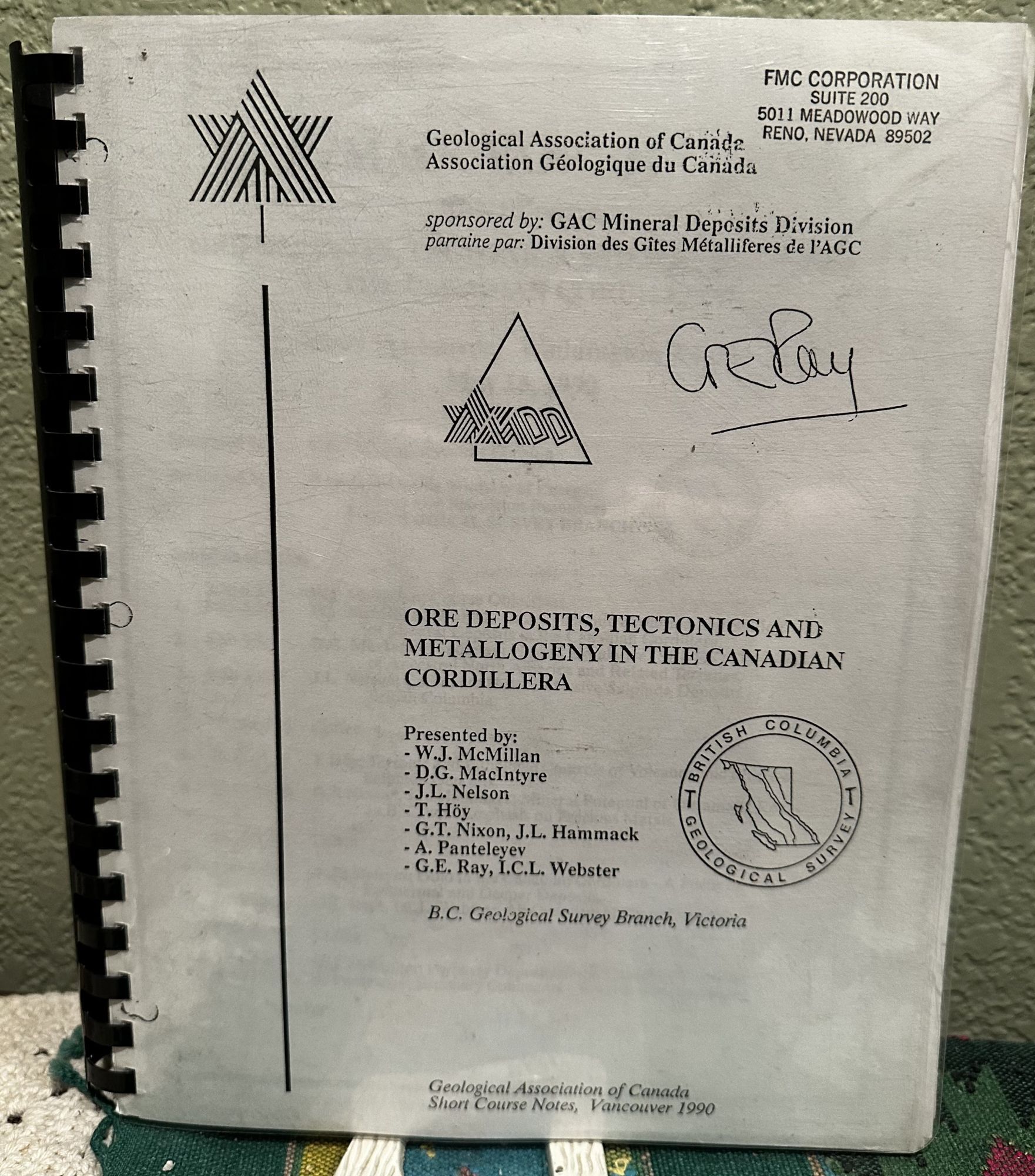 Ore deposits, tectonics, and metallogeny in the Canadian Cordillera Short Course Notes. McMillan W. J., Presenters.