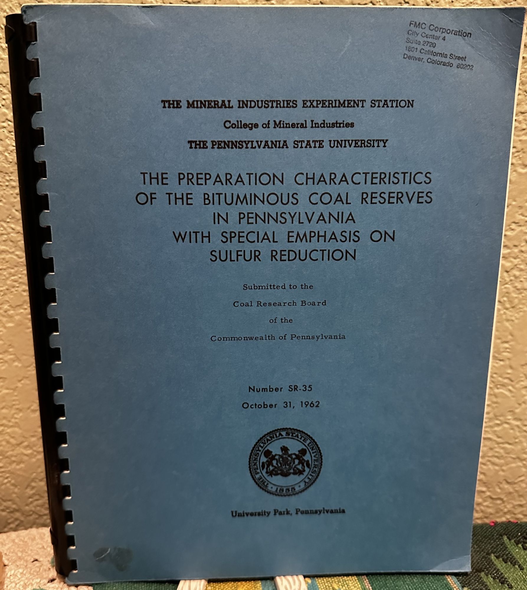 The Preparation Characterisitcs of the Bituminous Coal Reserves in Pennsylvania With Special. D. S. Confer.