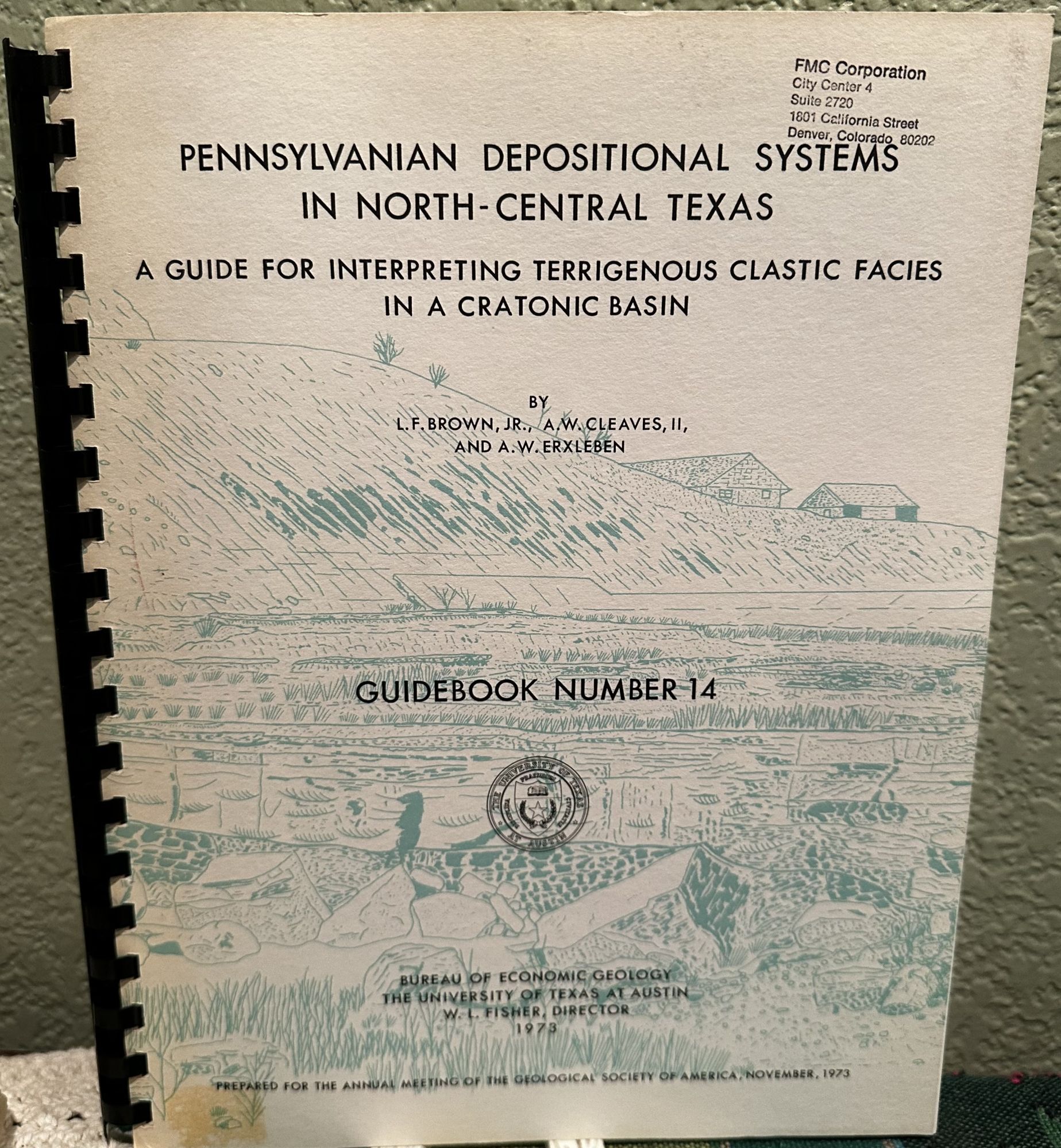 Pennsylvanian depositional systems in North-Central Texas a guide for interpreting terrigenous. L. F. Brown.