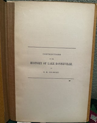 Contributions to the History of Lake Boneville