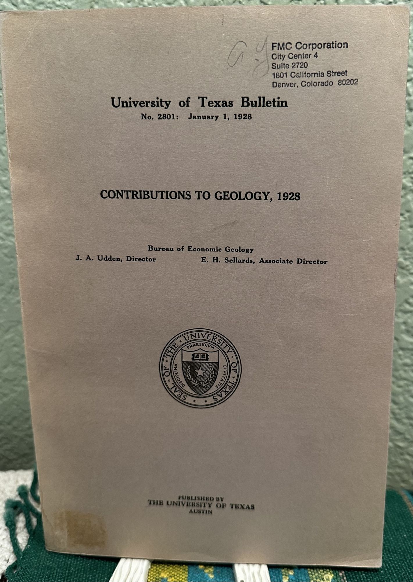 Contributions to Geology, 1928. 
