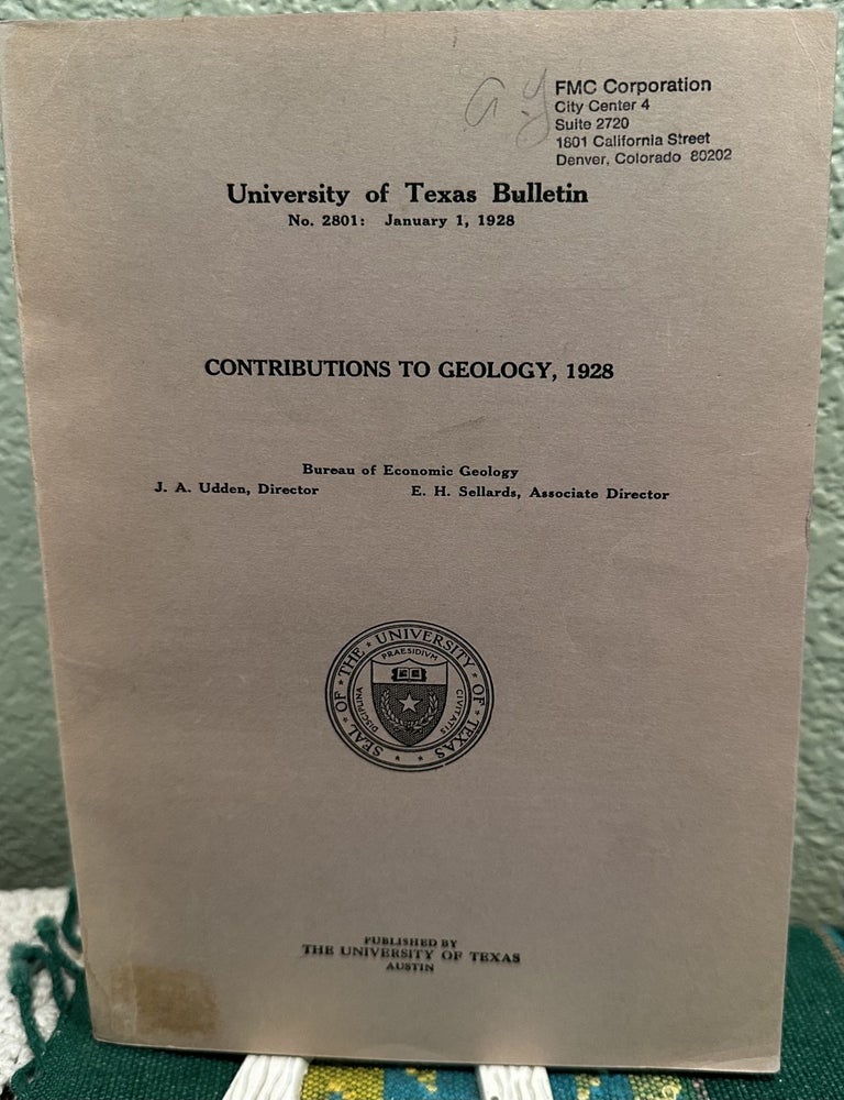 Item #28308 Contributions to Geology, 1928.