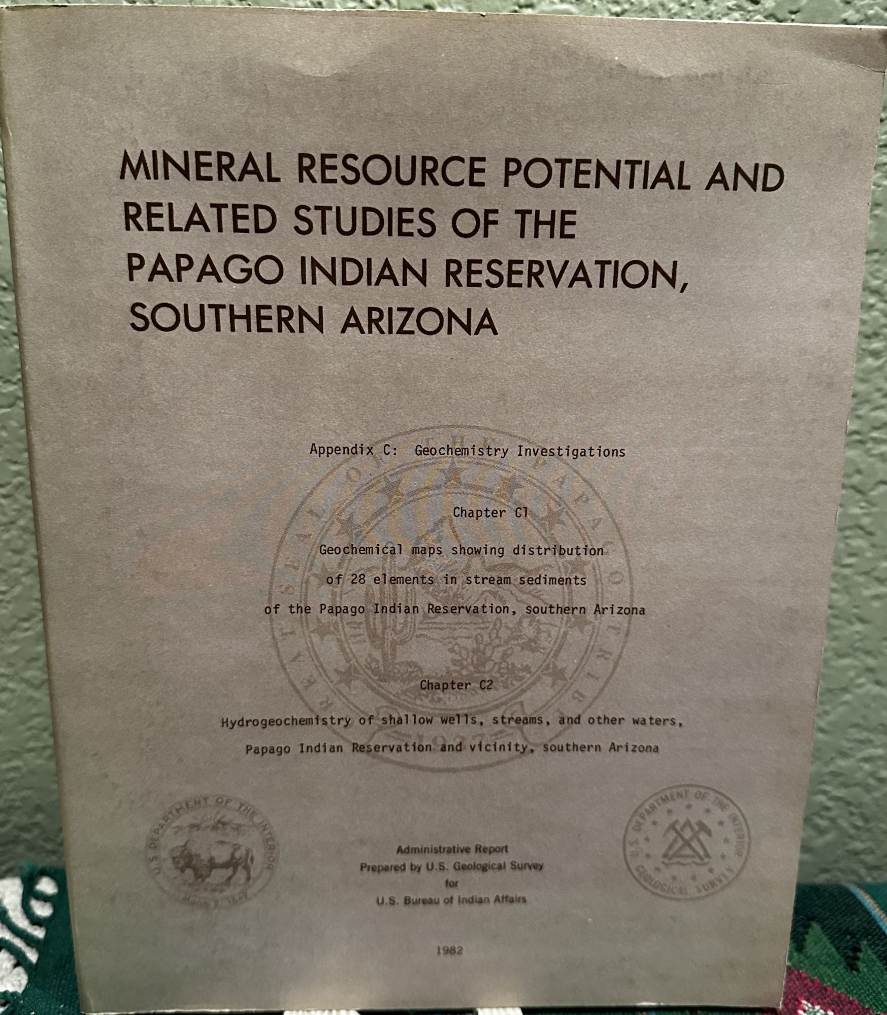 Mineral Resource Potential and Related Studies of the Papago Indian Reservation, Southern Arizona. 