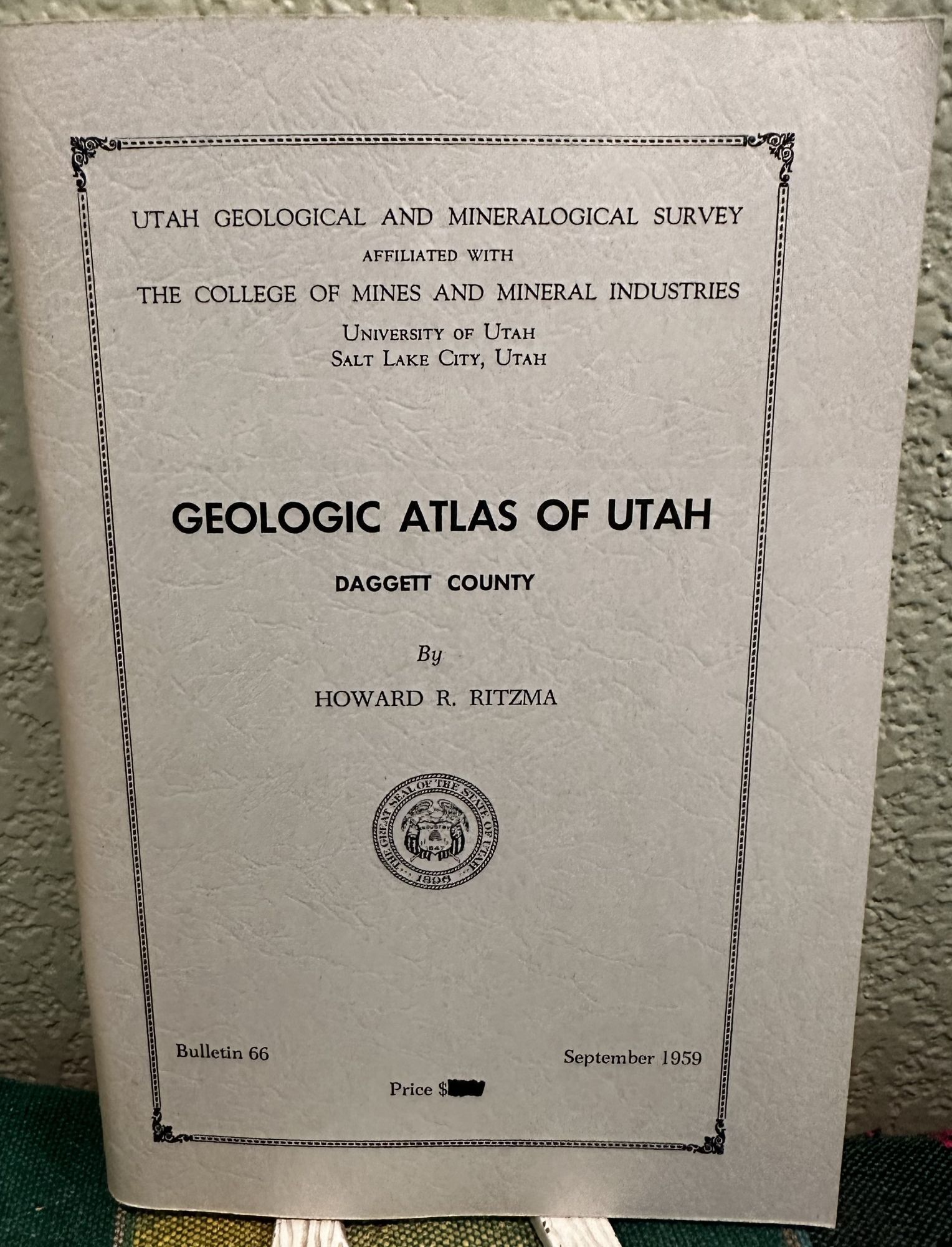 Geologic atlas of Utah Daggett County | Howard R. Ritzma | First Edition