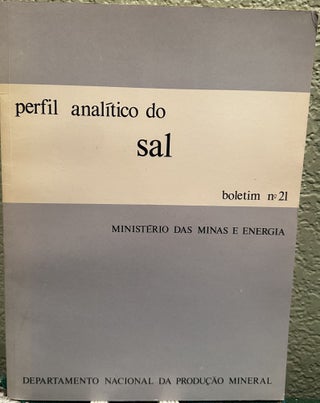 Item #28958 Perfil Analitico Do Sal (Port. Language). R. L. Barbosa