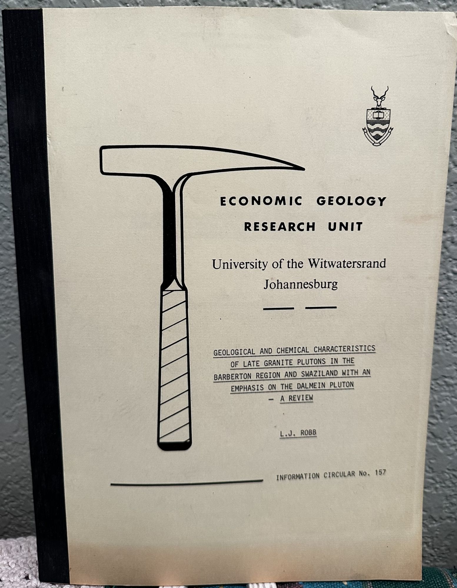 Geological and Chemical Characteristics of Late Granite Plutons in the Barberton Region and. L. J. Robb.