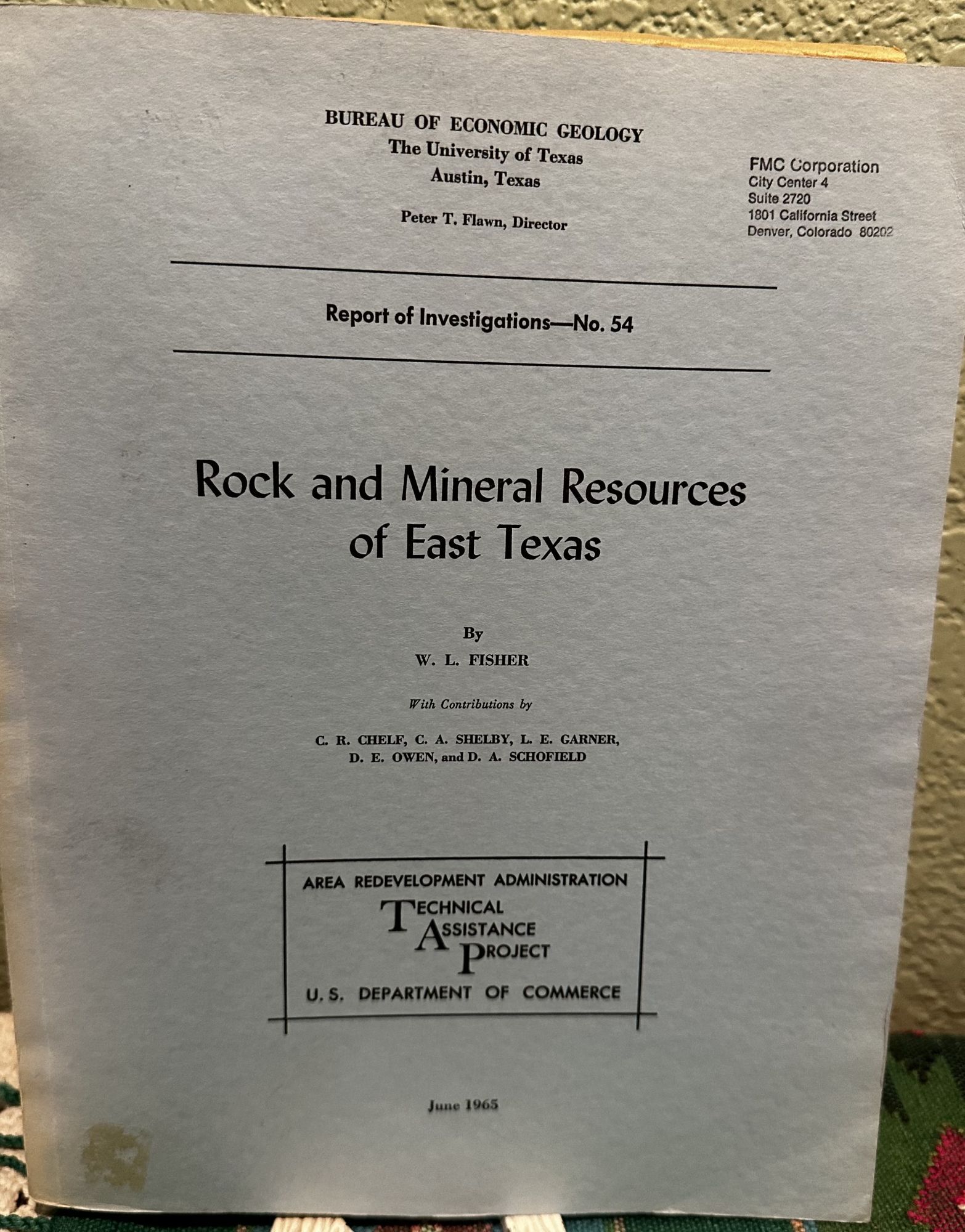 Rock and Mineral Resources of East Texas. W. I. Fisher.