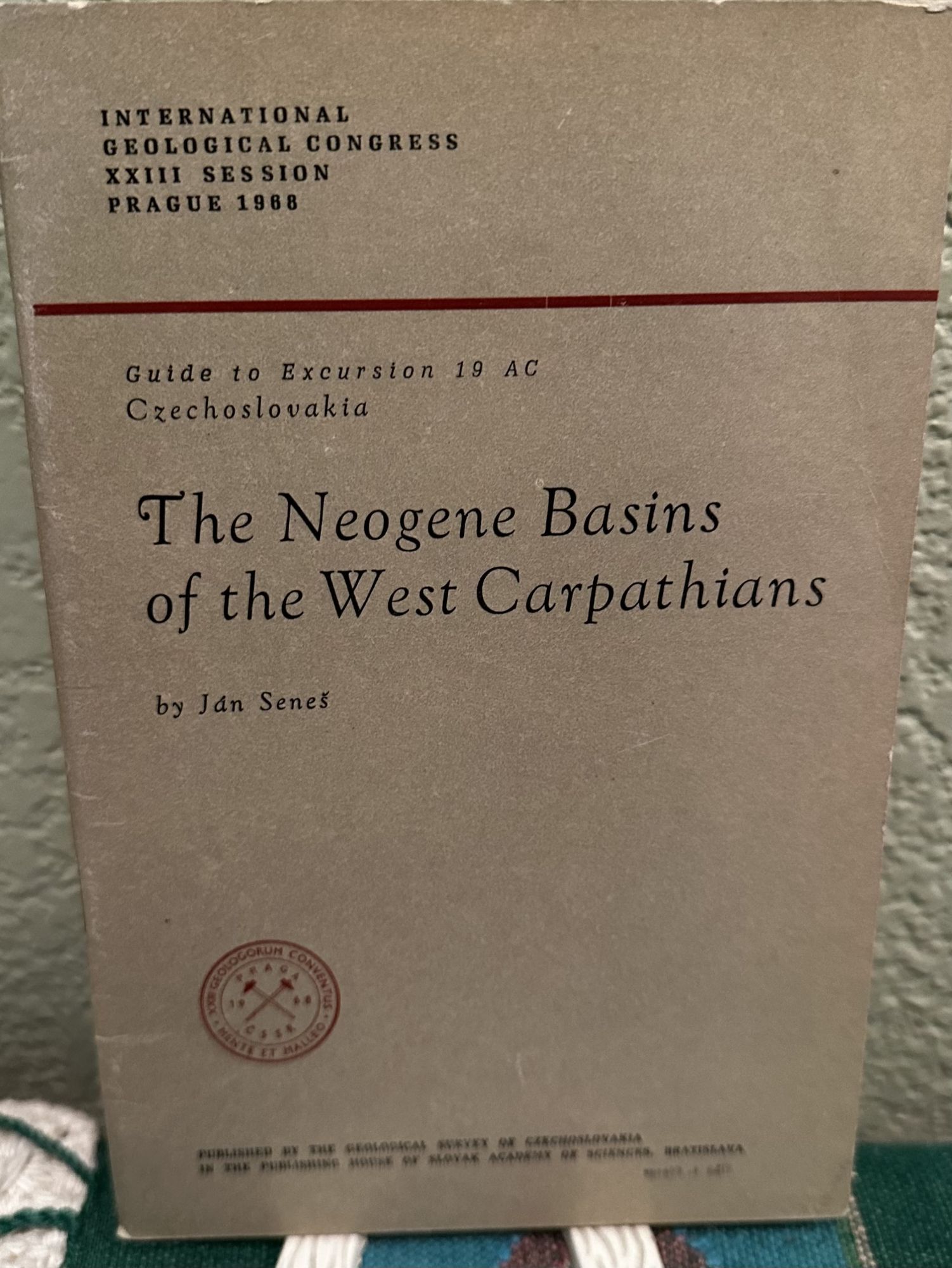 The Neogene Basins of the West Carpathians Guide to Excursion 19 AC Czechoslovakia, Session XXIII. J. Senes.
