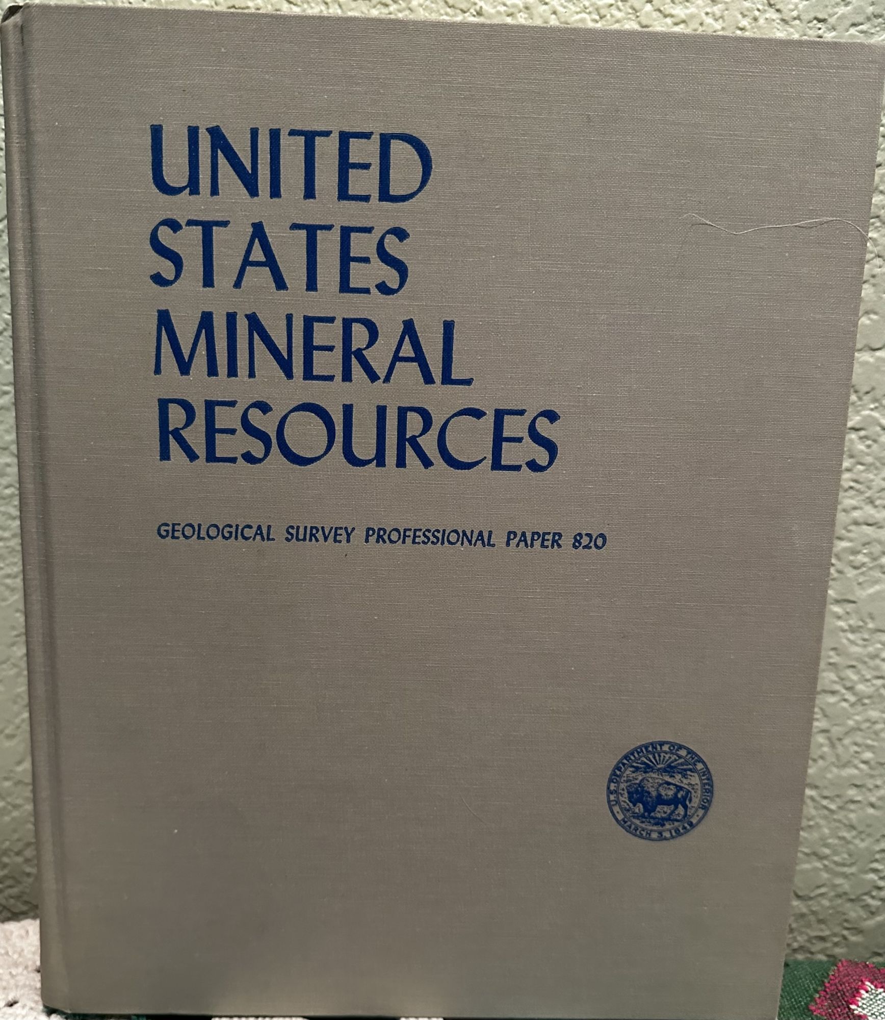 United States Mineral Resources. D. A. Brobst, W. P. Pratt, Eds.
