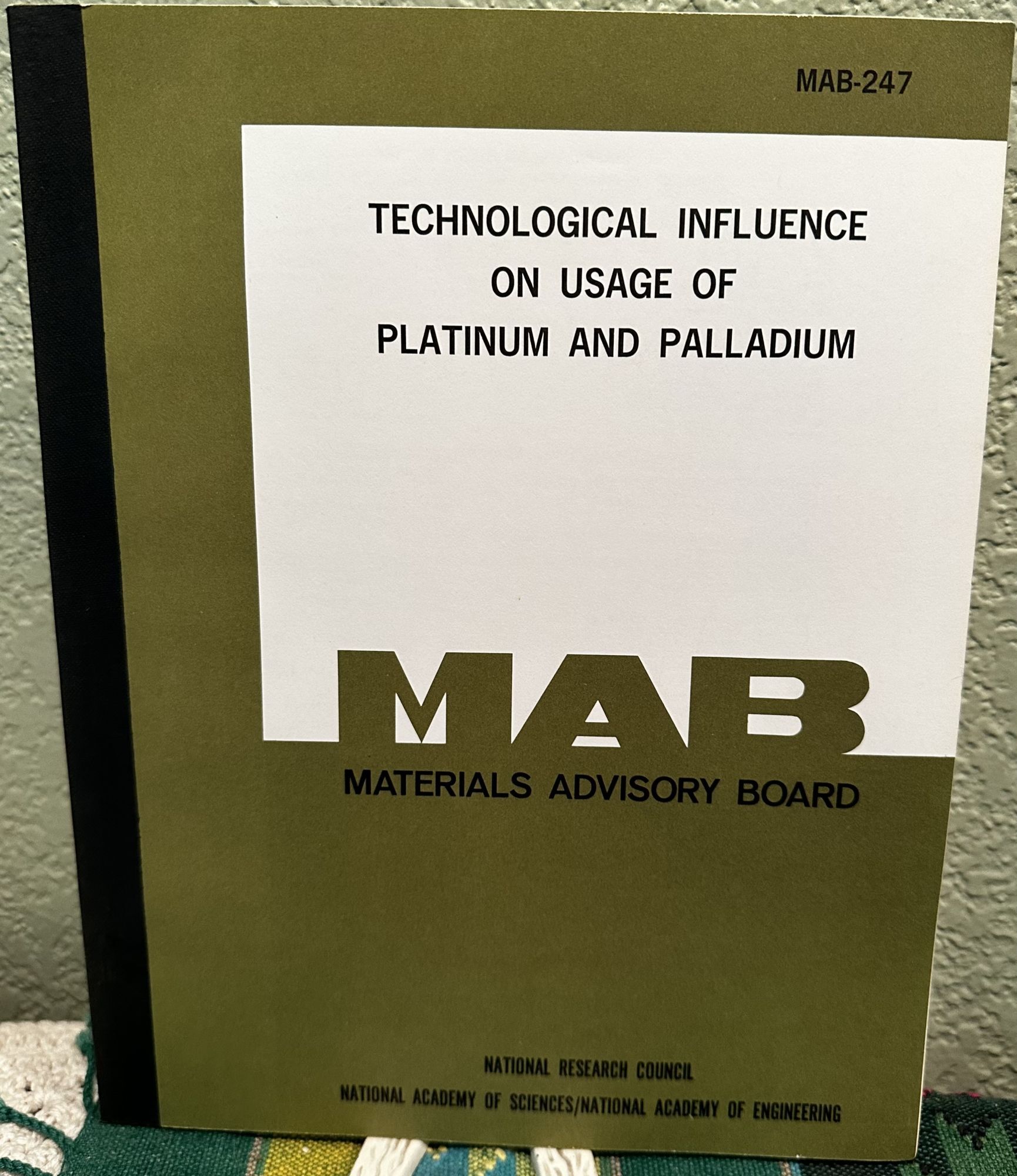 Technological Influence on Usage of Platinum and Palladium Materials Advisory Board. National Research Council.