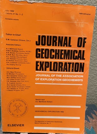Item #29725 Journal of Geochemical Exploration Volume 21 No 1-3 Selected Papers W0th...