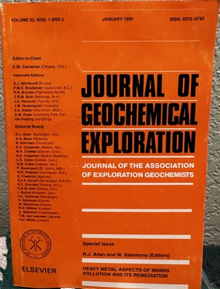 Item #29785 Heavy Metal Aspects of Mining Polution and its Remediation Journal of Geochemical...