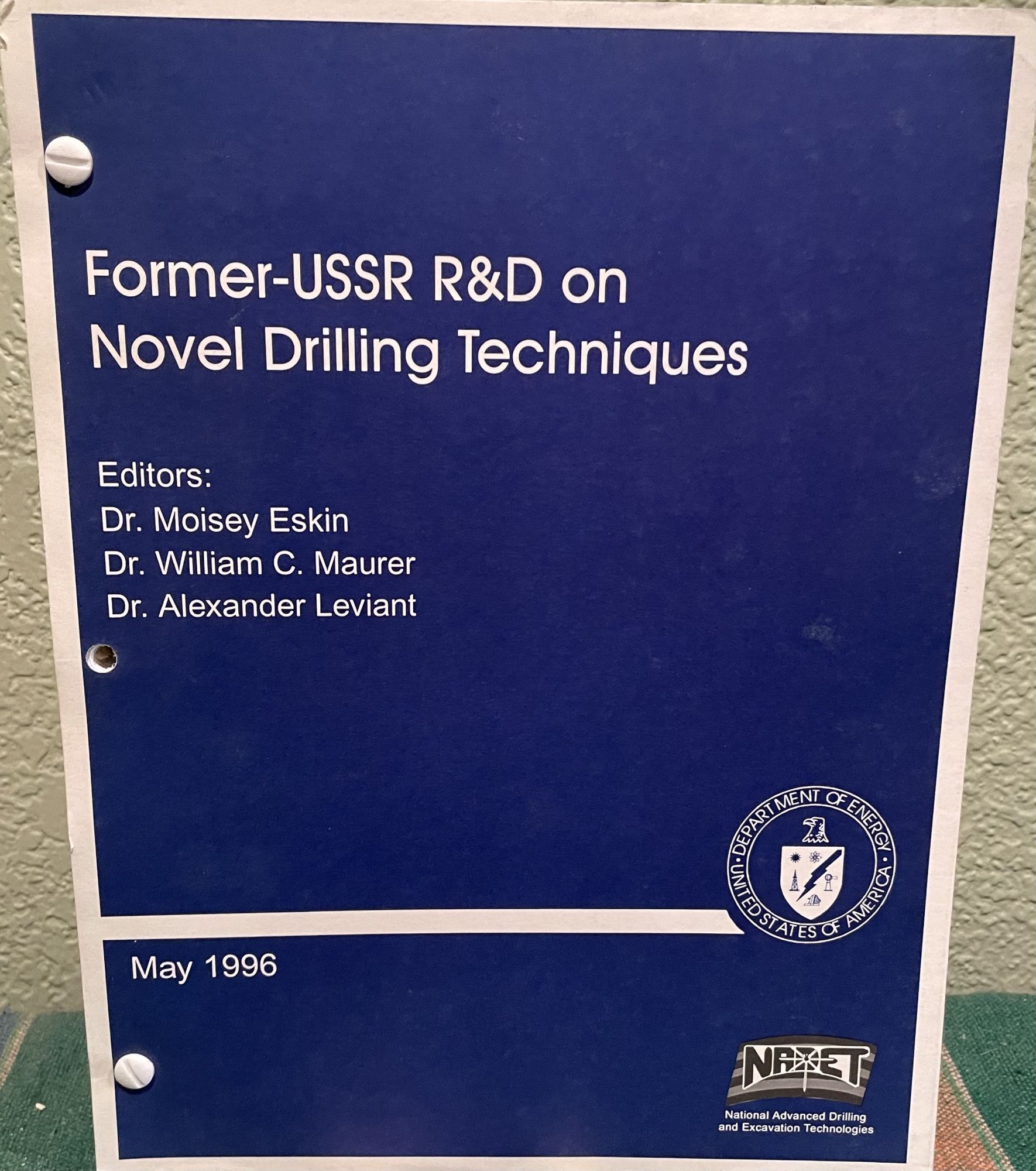 Former-Ussr R & D on Novel Drilling Techniques. Moisey Iskin.
