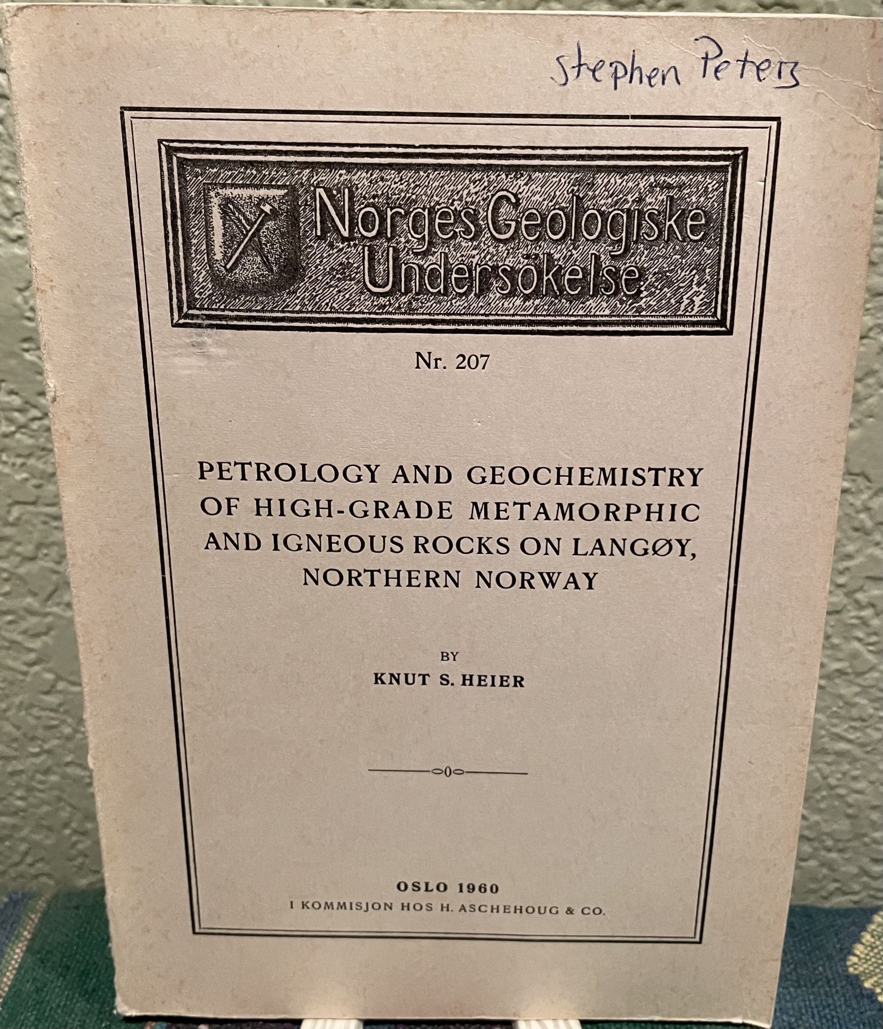 Petrology and Geochemistry of High-Grade Metamorphic and Igneous Rocks on Langoy Northern Norway. K. S. Heier.